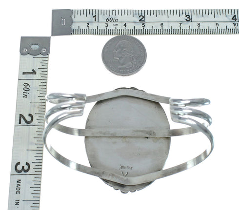 Authentic Native American Kingman Turquoise Sterling Silver Navajo Cuff Bracelet X11414